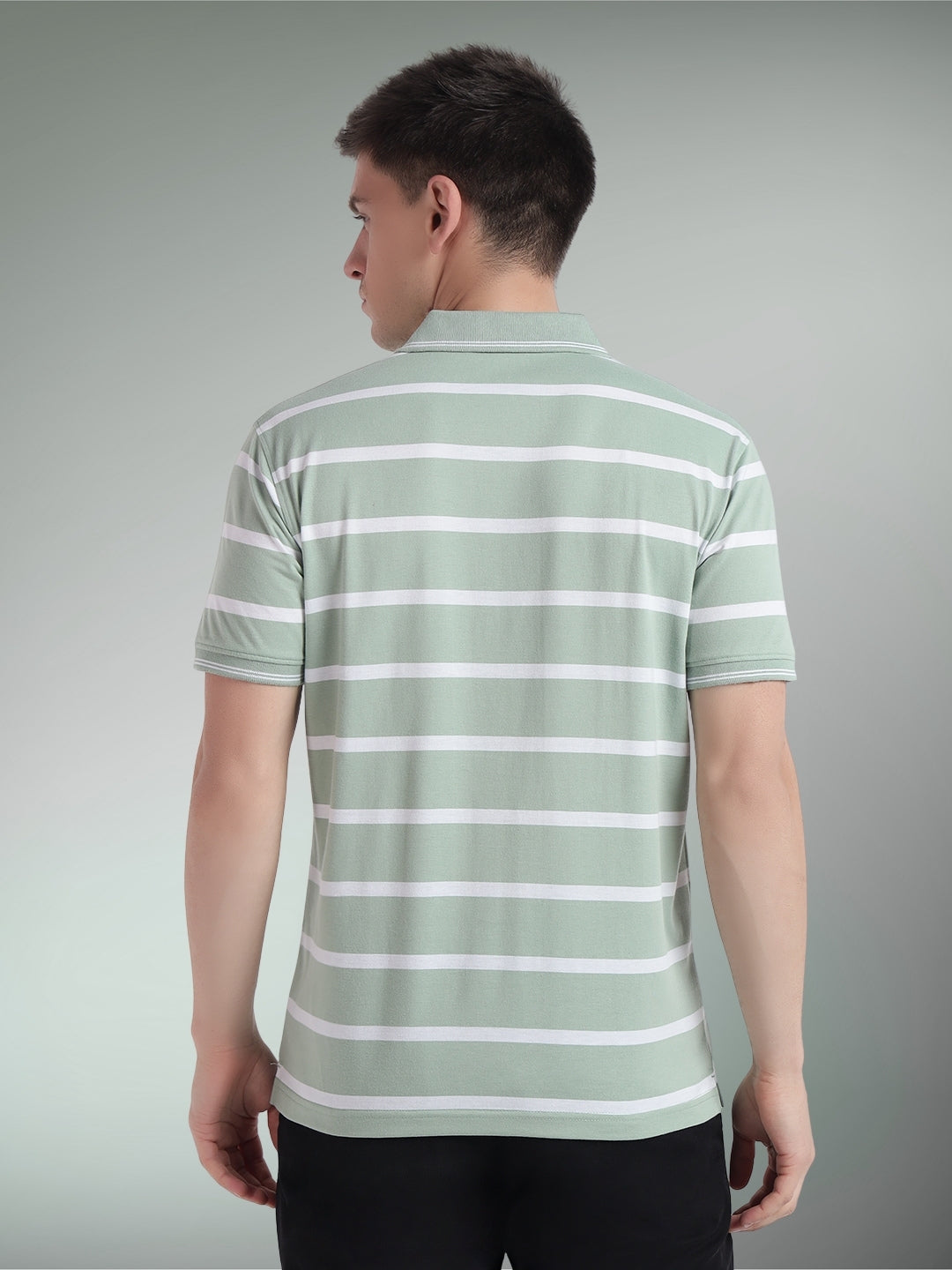 Men Striped Polo