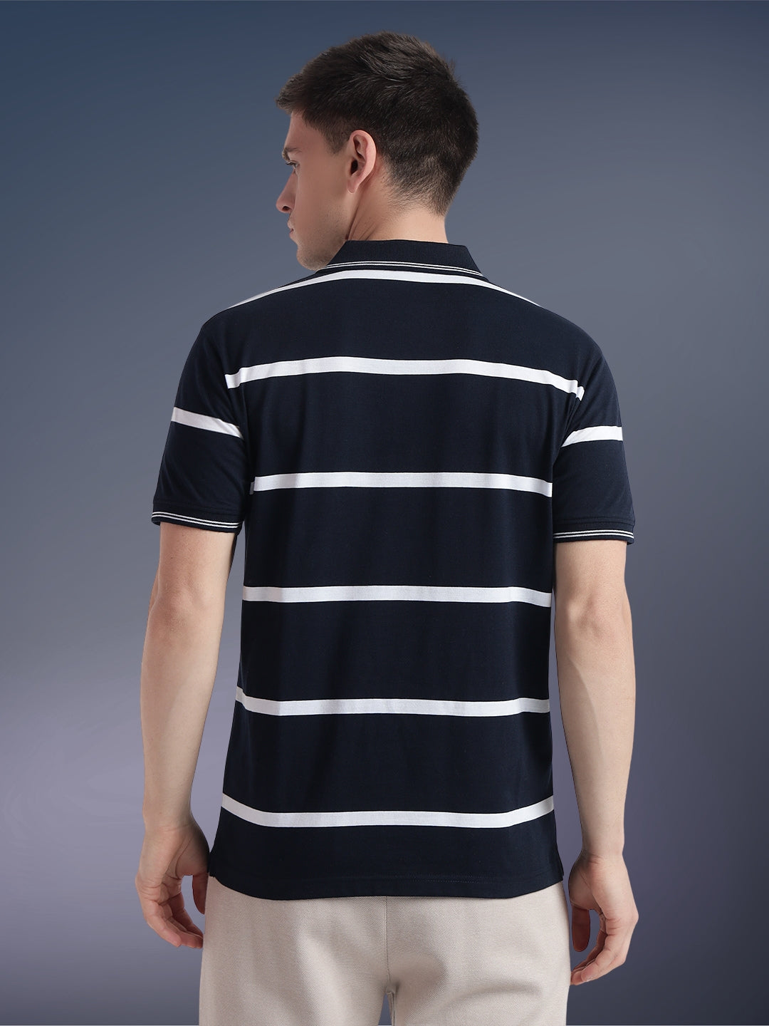 Men Striped Polo
