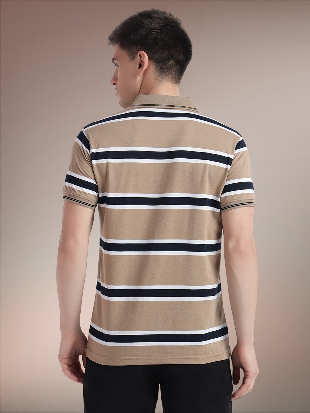 Men Striped Polo