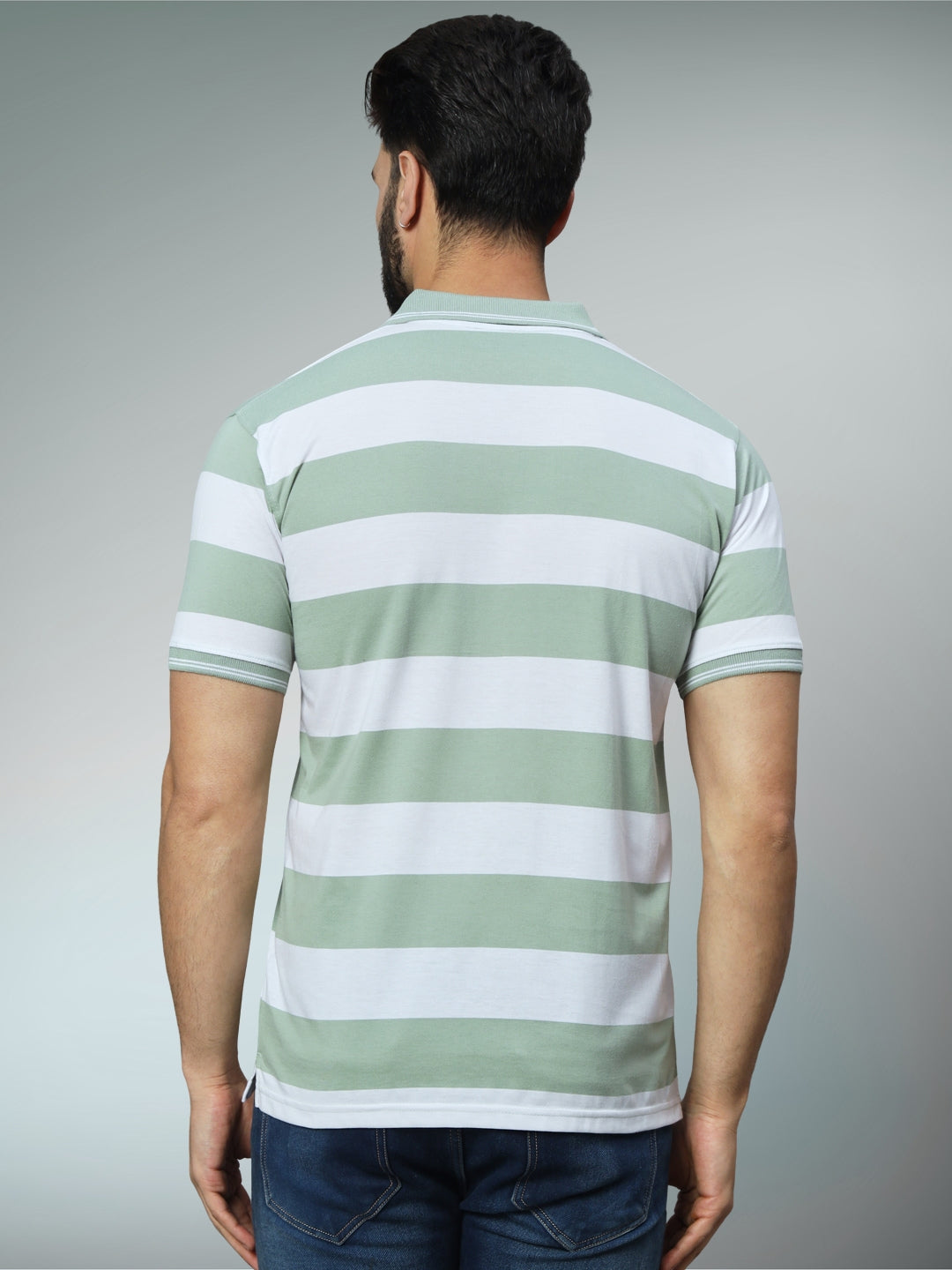 Men Striped Polo