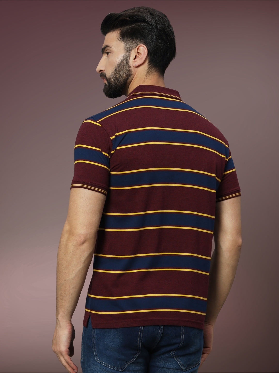 Men Striped Polo