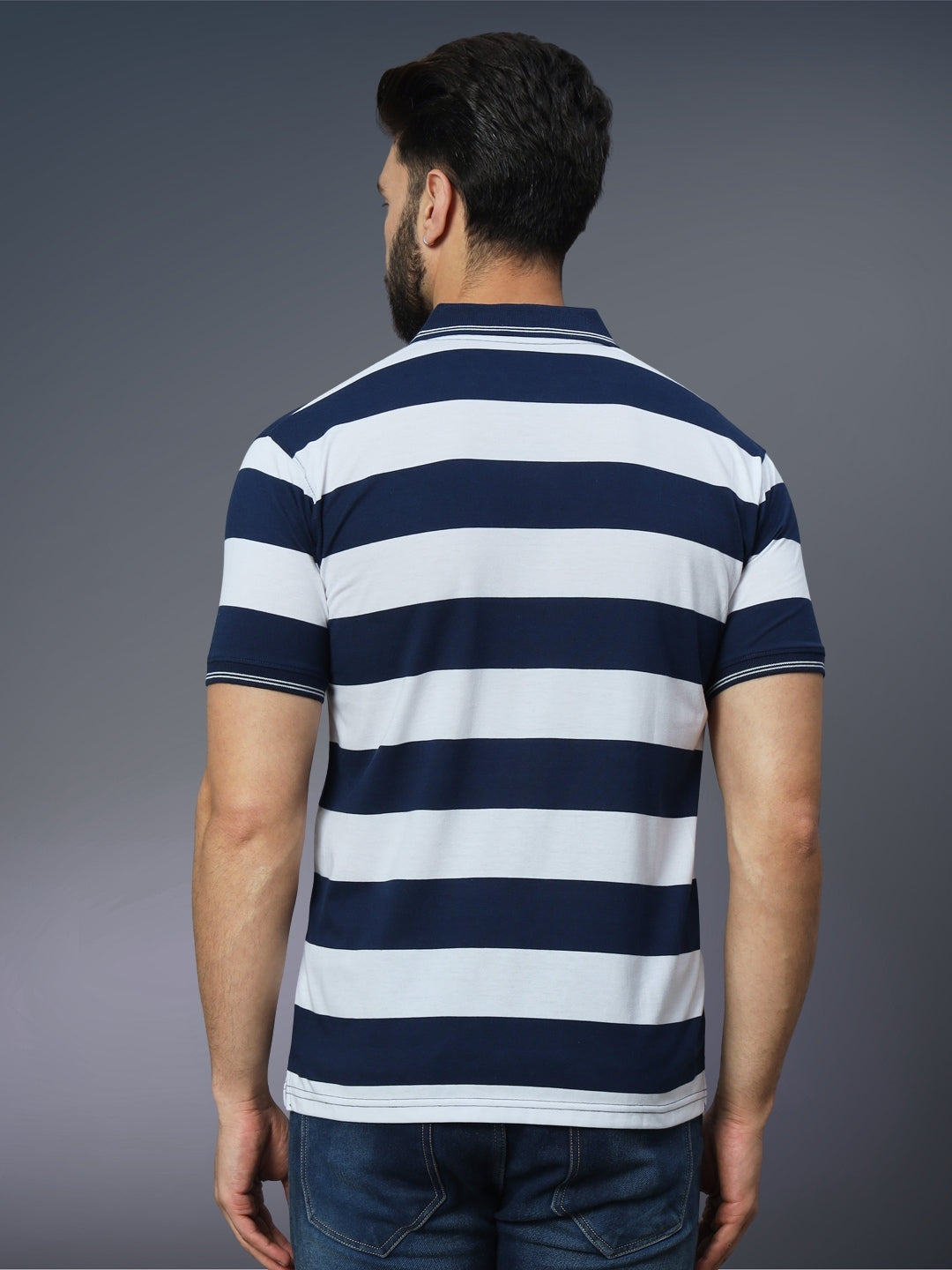 Men Striped Polo