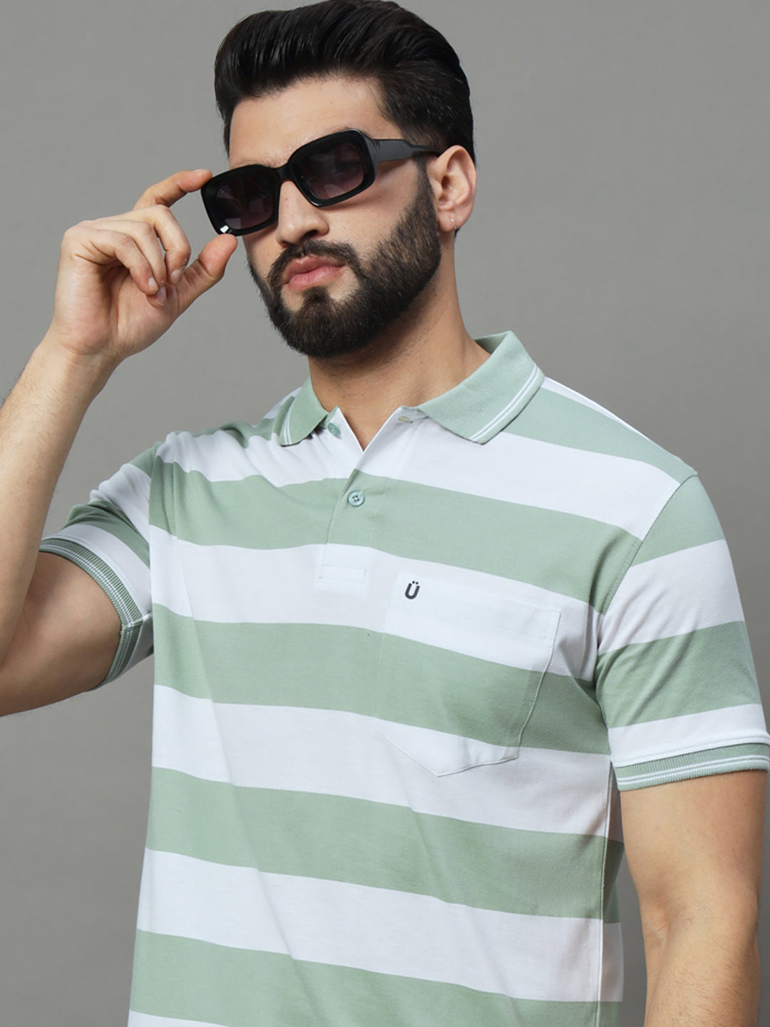 Men Stiper Polo T-Shirt