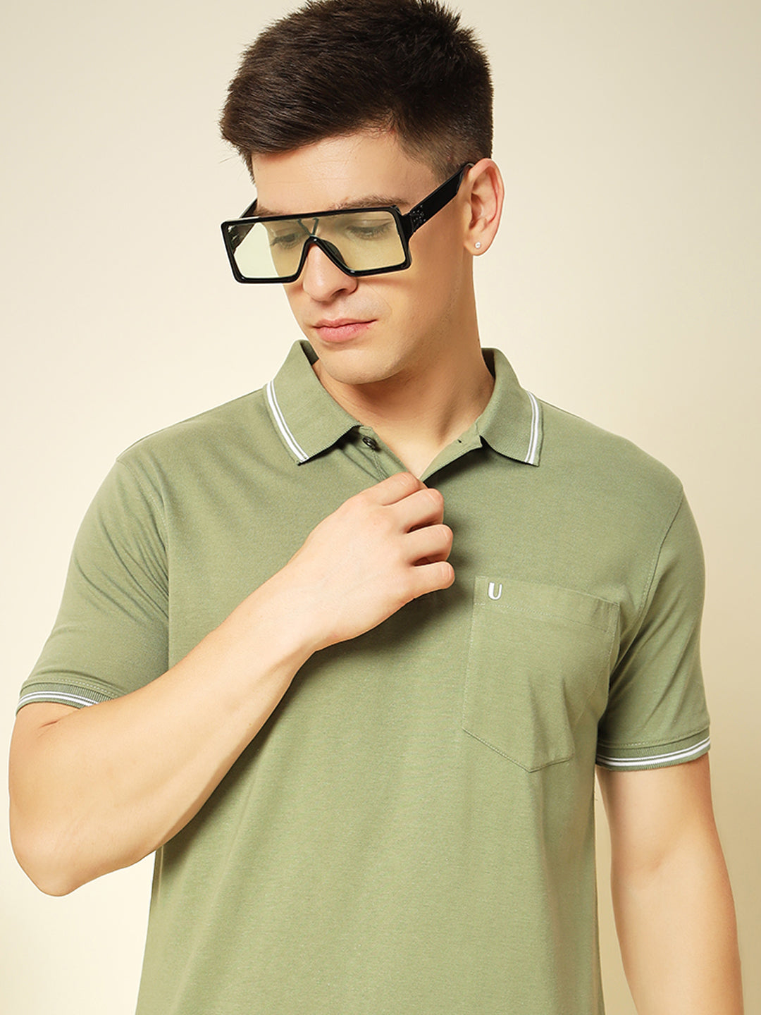 Men Solid Polo T-Shirt