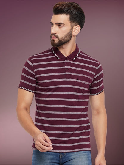 Men Striped Polo