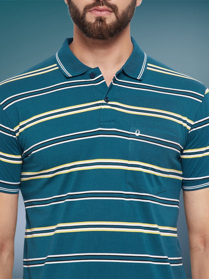 Men Striped Polo