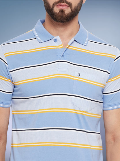 Men Striped Polo