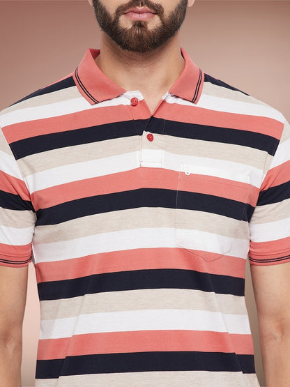Men Striped Polo