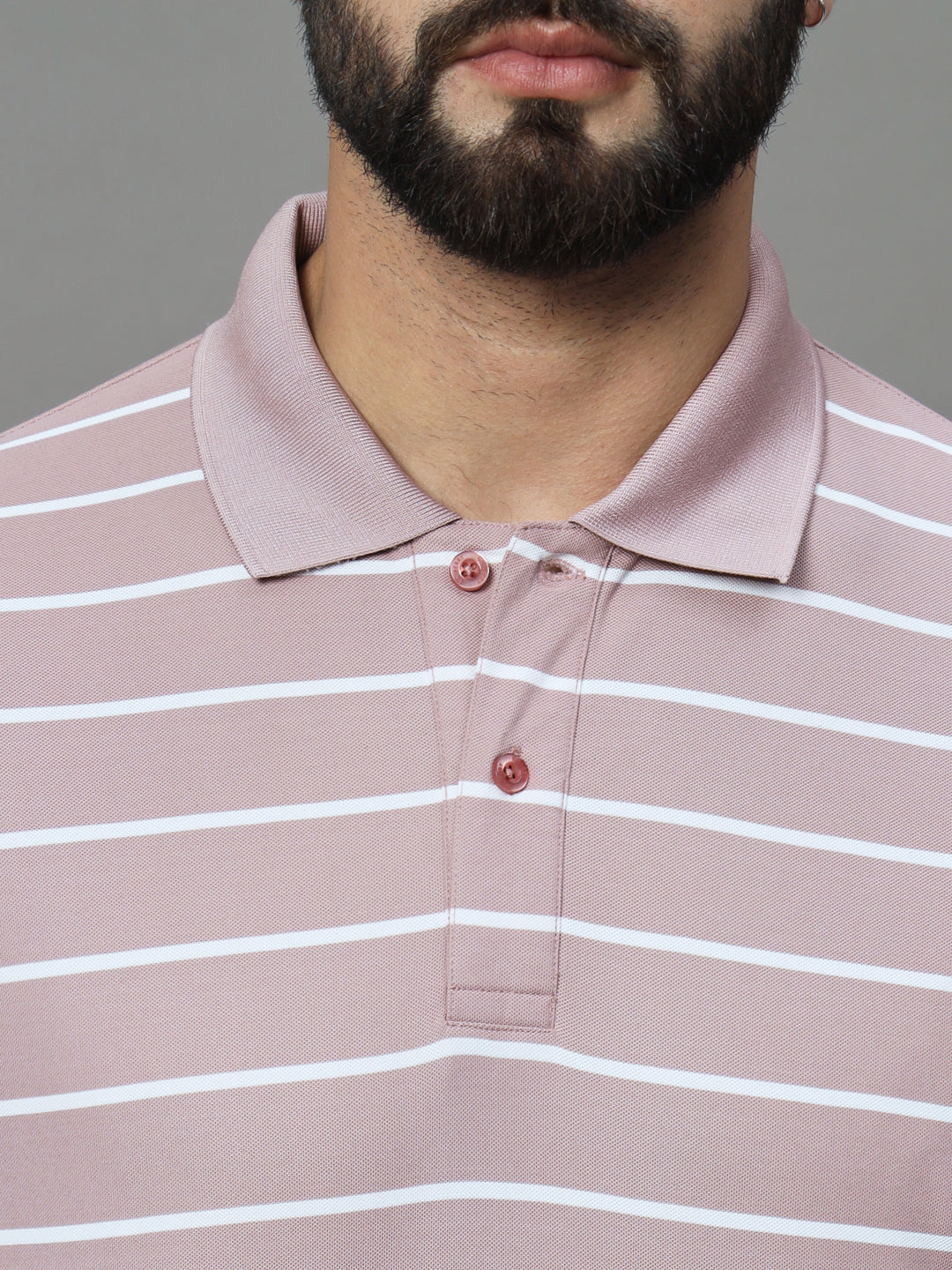 Men Activewear Striped Polo