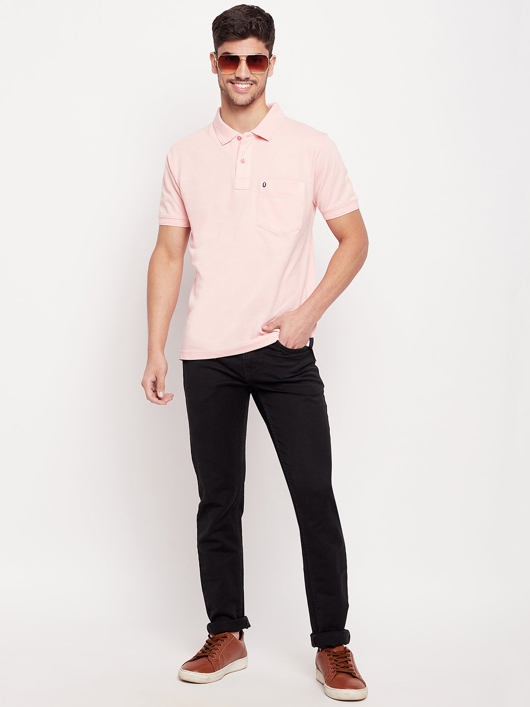 Soft pink polo shirt