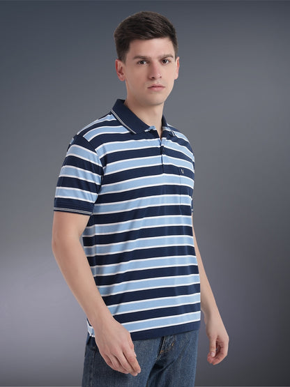 Men Striped Polo