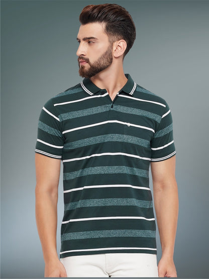 Men Striped Polo