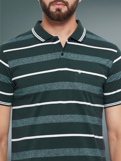 Men Striped Polo
