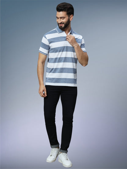 Men Striped Polo