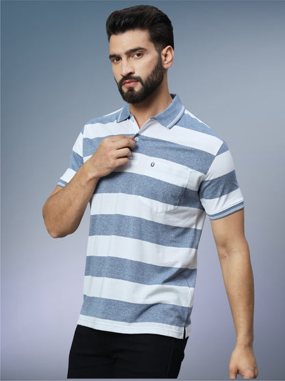 Men Striped Polo