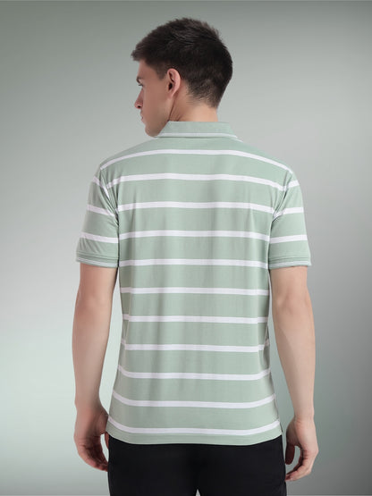 Men Striped Polo