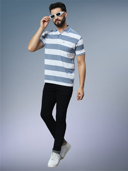 Men Striped Polo