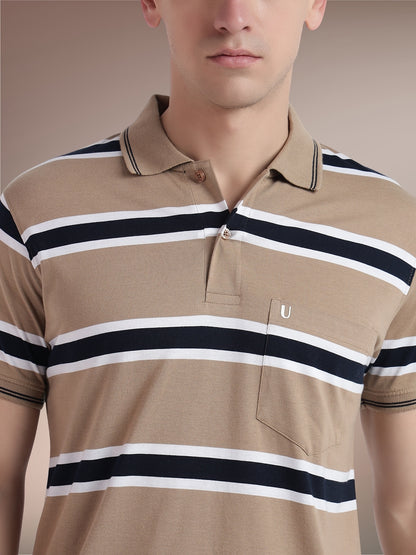 Men Striped Polo