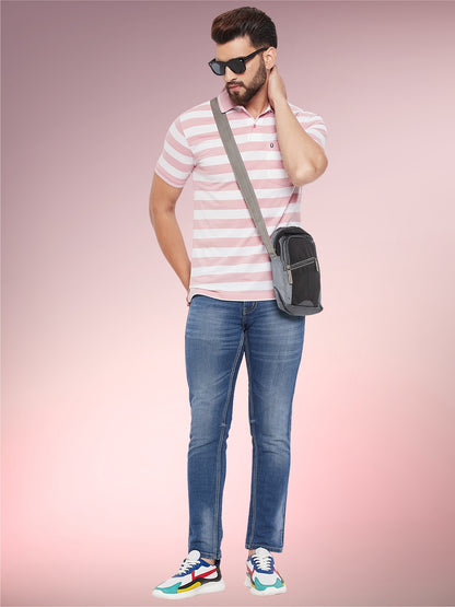 Men Striped Polo