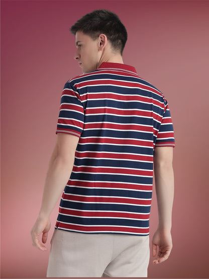 Men Striped Polo