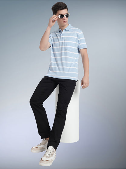 Men Striped Polo