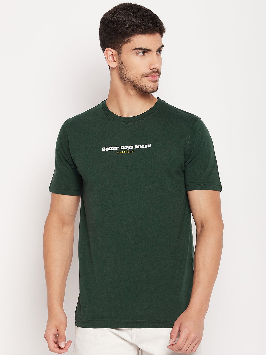 Men Quote Printed Crew Neck T-Shirt